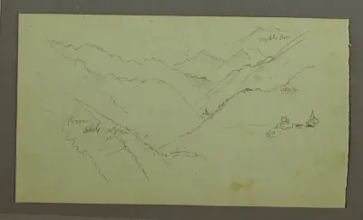 Village and Steep Mountain Valley (Alps), 1868 69