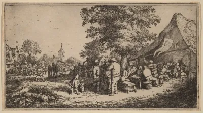 Village Kermesse with Drinkers Under a Tree