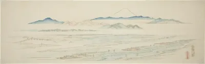 Village of Tamagawa (Tamagawa no sato), from an untitled series of famous views of the Edo suburbs