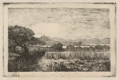 Village Overlooking a Bay