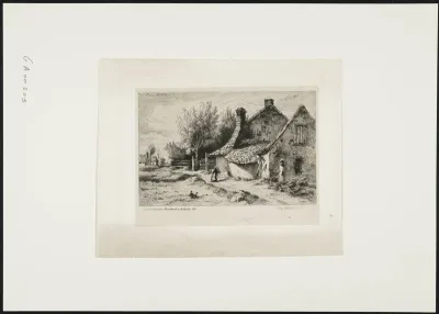 Village scene with farmer's wife