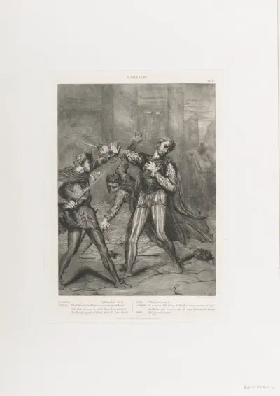"Villain, thou diest": plate 10 from Othello (Act 5, Scene 1)