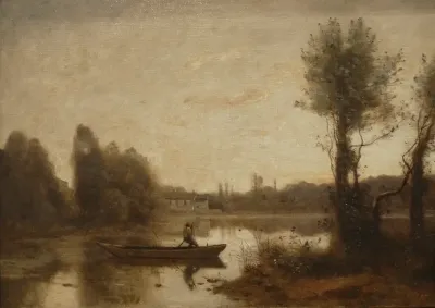 Ville-d'Avray. - Batelier sur l'étang