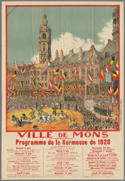 Ville de Mons, programme de la Kermesse de 1928.