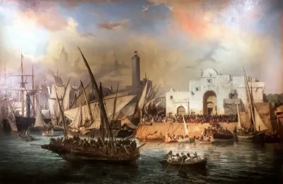 Vincent Courdouan - Embarquement des zouaves partant d'Alger pour la Crimée
