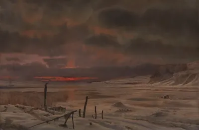 Vinteraften ved en dansk fjord