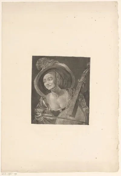 Viola da gamba spelende vrouw