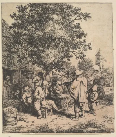 Violinist and Little Organgrinder