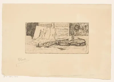 Viool met muziekboeken