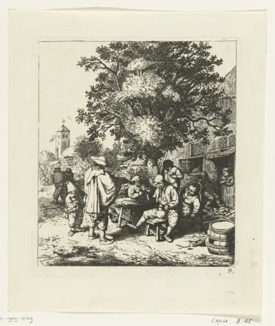Vioolspeler en een jonge lierdraaier