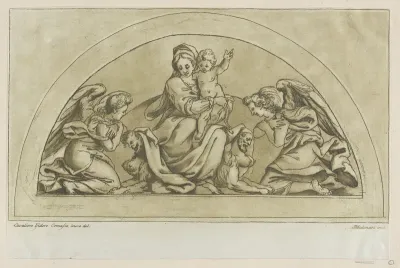 Virgin and child flanked by angels