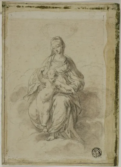 Virgin and Child Seated on Clouds