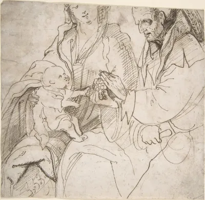 Virgin and Child with a Cleric