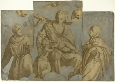 Virgin and Child with the Infant John the Baptist, and Saints Francis of Assisi and Clare