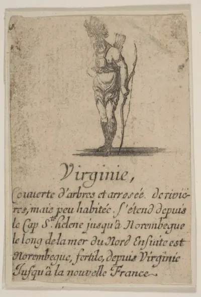 Virginia, from the playing cards "Jeu de la Géographie"