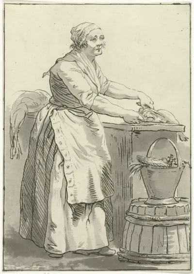 Vis schoonmakende vrouw