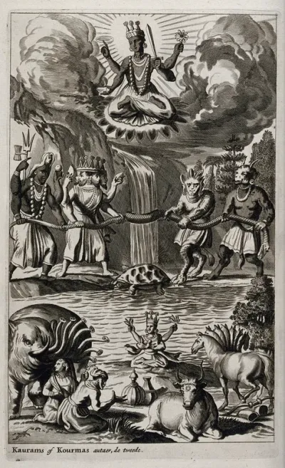 Vishnu in his incarnation as Kurma the turtle