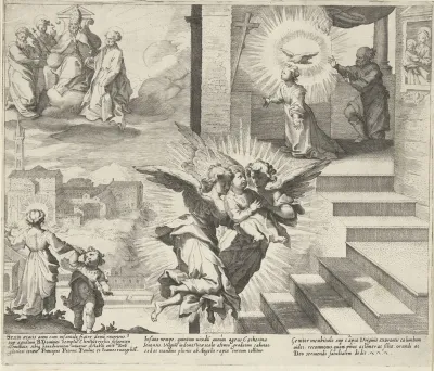 Visioen van Catharina / Catharina door engelen trap opgedragen / Catharina in gebed
