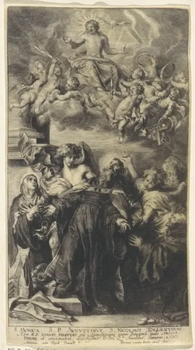 Visioen van de H. Augustinus van Hippo met de H. Monica en de H. Nicolaas van Tolentino