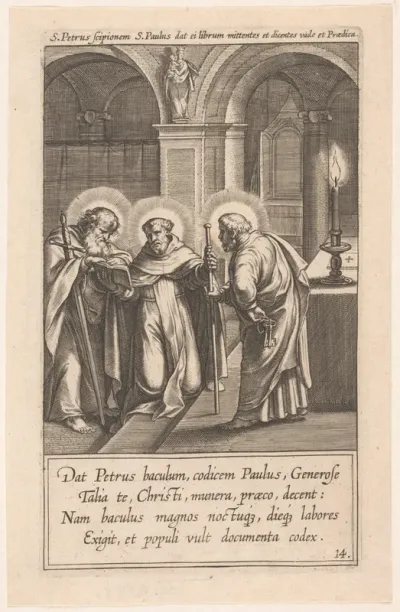 Visioen van de heilige Dominicus over de apostelen Petrus en Paulus