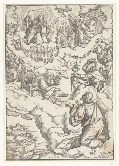 Visioen van Johannes de Evangelist met tronende God en de vierentwintig oudsten