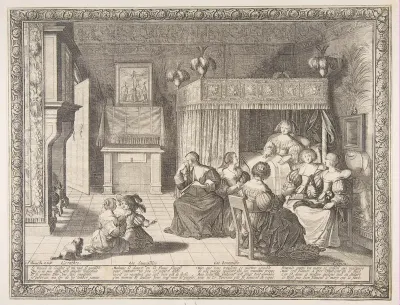 Visit to the New Mother, plate 5 from "Marriage in the City" (Le Mariage à la Ville)