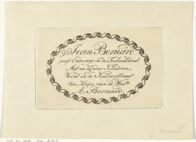 Visitekaart van Jean Bernard