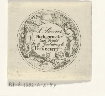 Visitekaartje van horlogemaker S. Pierrot