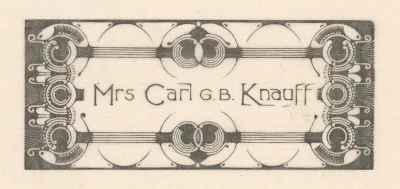 Visitekaartje van Mrs. Carl G.B. Knauff