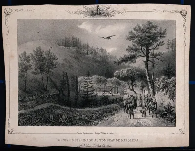 Visitors in the park near the tomb of Napoleon Bonaparte in St