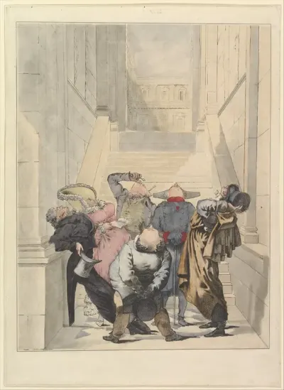 Visitors to the Salon Exhibition, Admiring the Ceiling (Les Amateurs de plafonds au Salon)