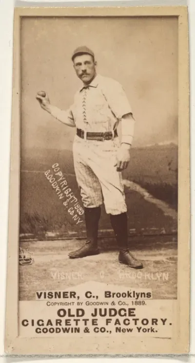 Visner, Catcher, Brooklyn Bridegrooms, from the Old Judge series (N172) for Old Judge Cigarettes