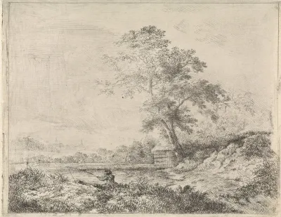 Visser bij meer
