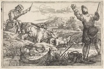 Visser bij rivier