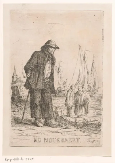 Visser Ko Notebaert aan de kust
