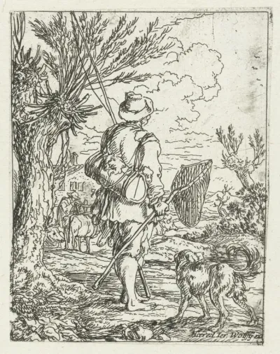 Visser met hond