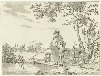 Visser op vlonder