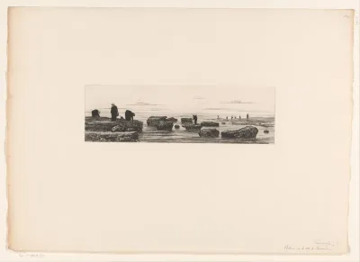 Vissers aan de kust van Normandië