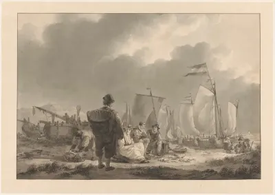Vissers in de duinen