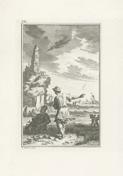 Vissers op het strand in gesprek
