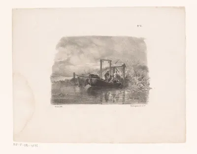 Vissersboot aangelegd bij een waterput