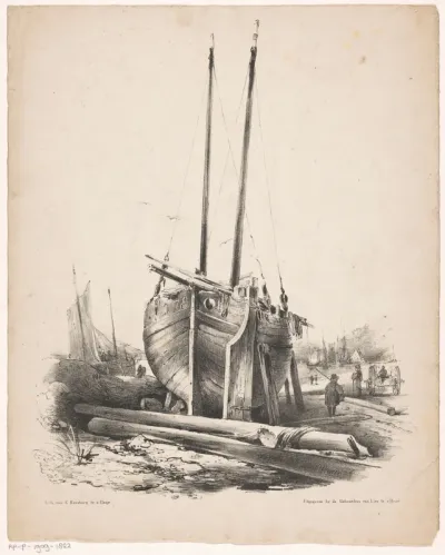 Vissersboot in reparatie