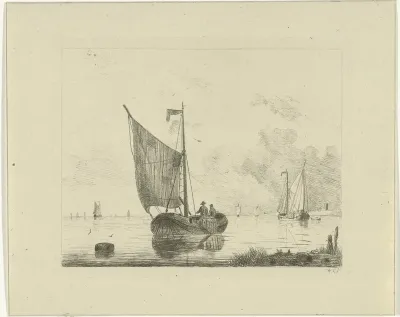 Vissersboot met twee vissers