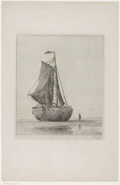 Vissersboot op het strand van Katwijk