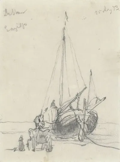 Vissersboot op het strand