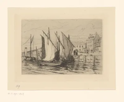 Vissersboten in de haven van Honfleur
