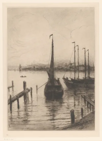 Vissersboten in een haven