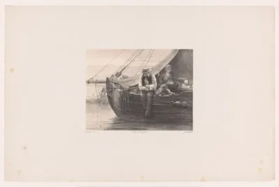 Vissersfamilie aan boord van een schip