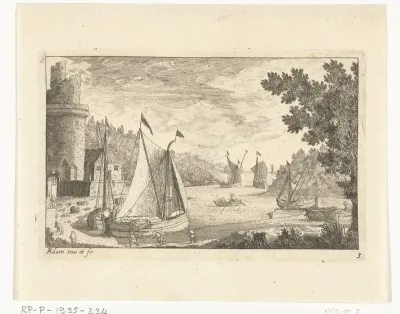 Vissershaven met boten