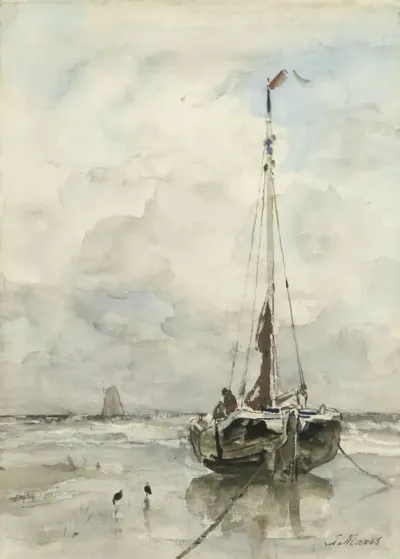 Visserspink aan het strand